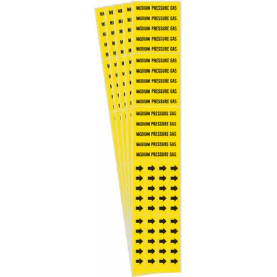 BRADY Pipe Marker: Medical Pressure Gas - Medical Pressure Gas Adhesive Pipe Markers