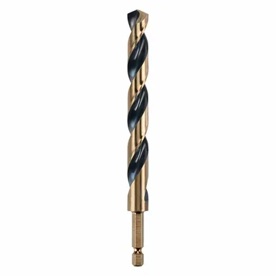 DEWALT Hex Shank Drill Bit: 1/2", 135° Split Point, Black & Gold HSS - Dewalt Impact Ready Drill Bits