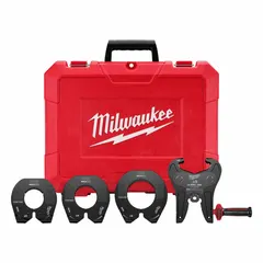 This jaw and ring set is designed for extended press tools only, for use with NIBCO press rings on copper pipe. The kit includes one 2-1/2 in NIBCO press ring and accommodates pipe sizes from 2-1/2 to 4 in. Suitable for commercial plumbing, HVAC, and industrial piping applications requiring leak-free connections.