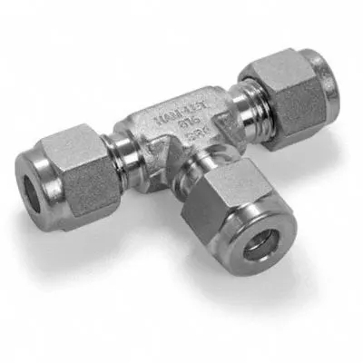 HAM-LET Let-Lok Double-Ferrule Compression Tee Fitting - Double-Ferrule Stainless Steel Fittings