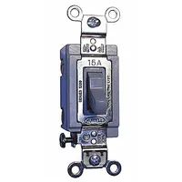 HUBBELL Wall Switch: Toggle Switch, 3-Way, Maintained, Gray, 120/277V AC, 15 A (MPN HBL1203GY)