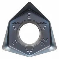 Trigon (W) shaped indexable milling insert with an inscribed circle of 8 mm, thickness of 6.08 mm, and corner radius of 0.8 mm. Coated with PR1510 grade for wear resistance in steel and cast iron milling. Used in precision milling operations for general metalworking