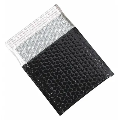 PARTNERS BRAND Glamour Bubble Mailers, 7x6 3/4", Black, 72-Pack