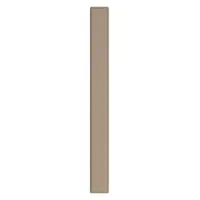 This pilaster is designed for use with bathroom partition systems to provide structural support and stability. It features a honeycomb inner core and a smooth semi-gloss finish in dark khaki. Typical applications include commercial restrooms where privacy and durability are required