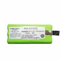 This nickel-metal hydride battery is designed for Ritron Jobcom JMX series handheld radios. It has a 1,200 mAh capacity and is a direct replacement for the BPS-6N-MH part number. Suitable for portable two-way radio communication in field environments.
