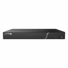 8-camera-input Network IP Video Recorder with 2 TB internal capacity, HDMI/VGA output, and H.265 compression. Supports analytics-based recording modes and network interface up to 160 mbps. Video export via USB flash drive. Used for centralized recording and management in video surveillance systems.
