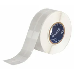 Precut vinyl label roll for permanent wire identification. White matte finish resists smudging and abrasion. Designed for wire gauges 10 AWG to 6 AWG. Compatible with IP Series printers; requires R4300 ribbon.