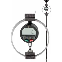 Digital soil penetrometer for measuring soil penetration resistance. Includes a 30° cone with 1/2 in square base area. Digital display provides direct readout. Used in geotechnical and agricultural soil testing to assess compaction and strength.