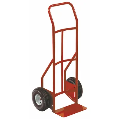 Dayton General Purpose Hand Truck: 650 lb, Flow-Back Handle, Red, Steel, Pneumatic - General Purpose Hand Trucks