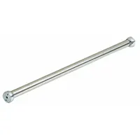 This wall-mounted shower curtain rod is constructed from stainless steel with a chrome-plated finish. It includes mounting hardware for installation. Suitable for use in bathrooms and other wet areas to support standard shower curtains