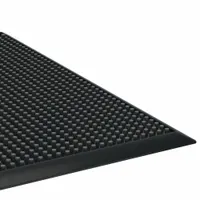 Entrance Mat: Finger, Outdoor, Light, 2 ft x 32 in, 5/8 in Thick, Rubber, Beveled Edge, Black (MPN 7220-01-582-6244)