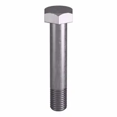 Grade B8 heavy hex bolt with 7/8"-9 thread size, plain finish. Manufactured to ASTM A193 material standards and ASME B18.2.1 dimensional standards. Suitable for high-temperature and high-pressure applications such as flanged connections, pressure vessels, and structural steel assemblies. Supplied in a small pack without nut.