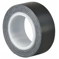 This UHMW slick surface tape is constructed from elastomeric polyethylene film in black. It measures 1 inch wide by 5 yards long with a 10 mil thickness. The tape provides a low-friction, wear-resistant surface for industrial applications such as chutes, guides, and conveyor beds to reduce friction and improve material flow