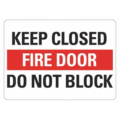 LYLE Eco Fire Door Sign: Non-PVC Polymer, Adhesive Sign Mounting - Fire Door: Keep Closed Do Not Block Signs