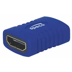 This audio/video adapter features one HDMI female connector on each end, allowing two HDMI cables to be coupled or an HDMI connection to be extended. Commonly used in AV systems, digital signage, and home theater setups.