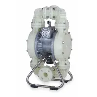 DAYTON Double Diaphragm Pump: Polypropylene Body, 1 1/2 in, Flange Connection, 120 gpm, PTFE Valve