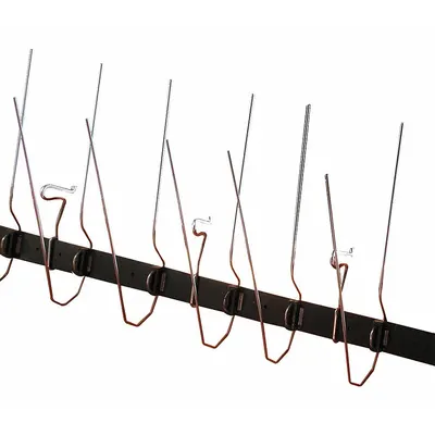 BIRD BARRIER Bird Repellent Spikes: Narrow, Plastic Base, Silver, 50 ft Overall Lg - Bird Spikes
