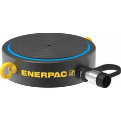 Single-acting hydraulic ram with 250 ton nominal capacity and 0 in stroke. Steel construction for heavy lifting, pressing, and maintenance in confined spaces.