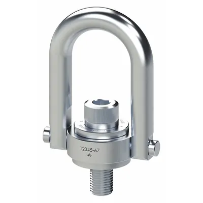 ADB HOIST RINGS Hoist Ring: Pivot/Swivel, Stainless Steel, M8-1.25, Max. 440 lb - Corrosion-Resistant Pivot & Rotate Hoist Rings