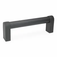 This load-rated straight-leg tubular pull handle features a rear-mount design with 7.87 in mounting hole center-to-center. The black powder-coated aluminum bar resists corrosion. M8 threaded holes simplify secure installation. Suitable for use on industrial enclosures, machinery doors, and access panels