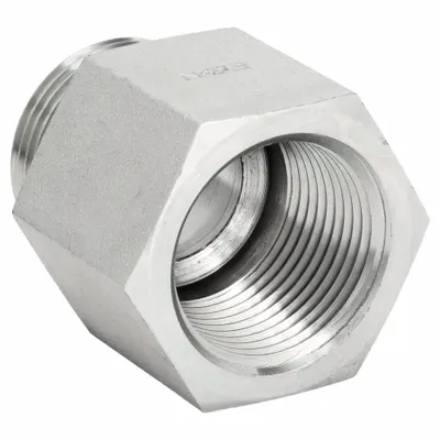 AEROQUIP Hydraulic Hose Adapter: 1 in x 1 in Fitting Size, Female x Male, NPTF x ORB - ORB-to-NPTF Steel Hydraulic Hose Adapters