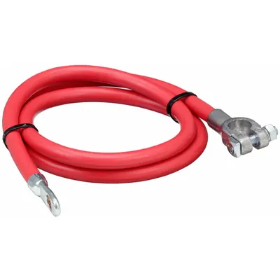 GROTE Battery Cable: Top Post Cable, 1 ga Wire Size, 48 in Overall Lg, Red, 60VDC - Top Start Cables