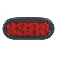 FEDERAL SIGNAL Stop/Turn/Tail Light: LED, Stop Light, Red, Oval, 2 3/8 in Overall Ht, Wire Harness (MPN 607105-04SB)