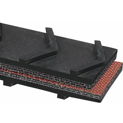 APACHE Cleated Multi-Ply Conveyor Belt: 60 in Belt Wd, 5/16 in Belt Thick, Cut to Lg (15 ft Min) - Cleated Multi-Ply Conveyor Belting