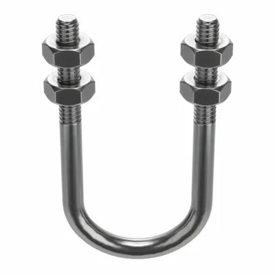 CALBRITE Standard U-Bolt: 1/4"-20 Thread Size, For Pipe Size 1 in, 2 3/4 in Inside Ht - Standard U-Bolts