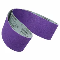 This 3M CUBITRON II sanding belt is a ceramic abrasive belt with YF weight polyester backing, measuring 6 inches wide by 138 inches long in 36 grit. Designed for cool cutting on all metals, it is suited for grinding, weld blending, and surface conditioning in industrial metalworking applications