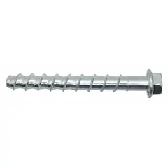 This 1/2-inch diameter concrete screw anchor is made of Grade SW steel with an external hex head. It is removable and designed for fastening into concrete, block, or brick. Supplied in a 50-pack.