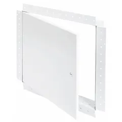 This latching access door is constructed from 16 ga steel with a drywall bead flange and hidden pin hinge. It is designed for ceiling mounting and provides secure, concealed access to equipment, valves, or junction boxes in finished ceilings.
