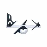 INSIZE Combination Square Set: Inch/Metric, Satin Chrome, Satin Chrome Stainless Steel, Chrome (MPN 2274-4)