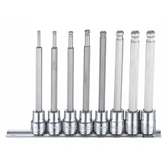 This 25-piece hex bit socket set features a 3/8 in drive and includes 8 pieces with tip sizes ranging from 3 mm to 10 mm. Designed for driving hex fasteners, it is suitable for assembly, maintenance, and repair tasks in automotive, industrial, and mechanical applications.