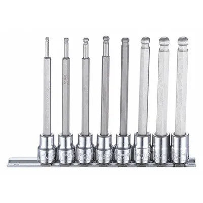 WESTWARD Socket Bit Set: 1 - 25 Pieces, 3/8 in Drive Size, 8 Pieces - Hex Bit Socket Sets