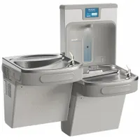 ELKAY Drinking Fountain with Bottle Filler: On-Wall, 8 gph @ 50°F, Gray, 39 1/16 in Ht (MPN LZSTL8WSLK)