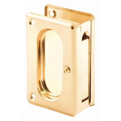 PRIME-LINE Combination Tray and Edge Pull: Unthreaded Holes, Brass, Gold - Pocket Door Pull Handle