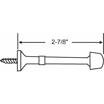 OEM Door Stop: Door - Mounted, 2 7/8 in Lg, 3/4 in Wd, 3/4 in Overall Ht - Standard Door Stops