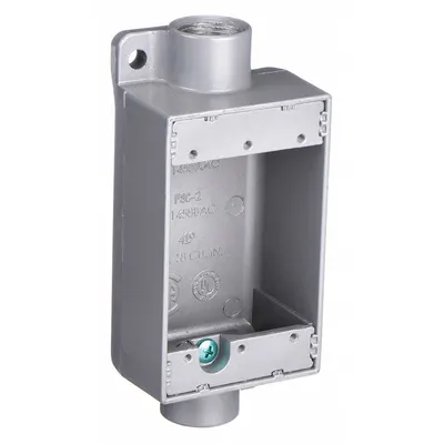 HUBBELL KILLARK Electrical Box: Aluminum, Rectangular, 1 Gangs, 3/4 in Hub Size - Aluminum Weatherproof Electrical Boxes