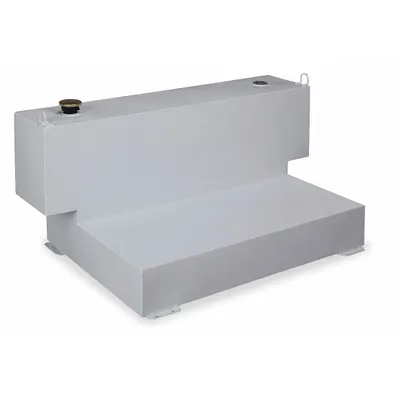 CRESCENT JOBOX Transfer Tank: White, L-Shape, 100 gal Capacity, Steel, 14 ga Thick - L-Shaped Liquid Transfer Tanks