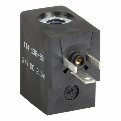 ARO Solenoid Coil: 24V DC, 0°F to 122°F, 114138-39, 16 mm Coil Size, DIN 43650 Form C - ARO Sierra Series Solenoid Coils
