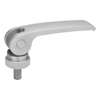 JW WINCO Cam Handle: Adjustable, Stainless Steel, 1/4"-20, 1.97 in Thread Lg - Corrosion-Resistant Cam Levers with Threaded Stud