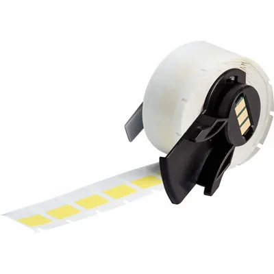 BRADY Wraparound Label: 3/4 in x 1/2 in, 1/2 in, Vinyl, Yellow (Matte) - Brady Precut Label Rolls