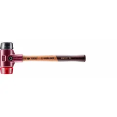 This soft face hammer features a cast iron head with replaceable plastic and rubber tips in hard and medium durometers. The 2 1/2 lb head weight and 2 in tip diameter make it suitable for assembly, metalworking, and woodworking tasks where marring or damage to the workpiece must be avoided. Overall length is 14 1/2 in.
