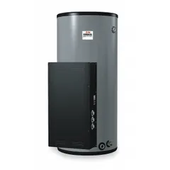 120-gallon fast-recovery commercial electric water heater rated at 36,000 W and 480V AC for single-phase operation. Designed for high-demand hot water applications in commercial settings such as restaurants, hotels, laundries, and industrial facilities. Height 67.6 inches.