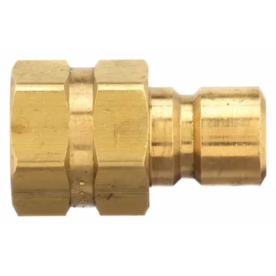 PARKER Hydraulic Quick Connect Hose Coupling: 3/8 in Coupling Size, Brass - Moldmate Series Hydraulic Quick-Connect Coupling Plugs