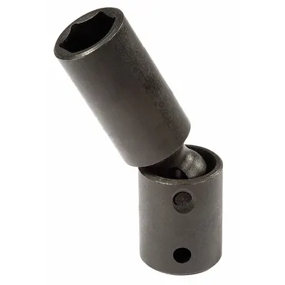 PROTO Flex Impact Socket: 19 mm Socket Size, 6-Point, Deep, Black Oxide, Not Tether Capable - 1/2" Drive Metric Flex Impact Sockets