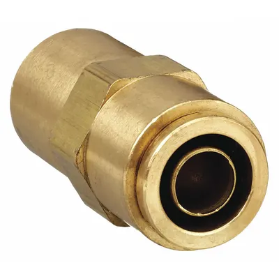 WEATHERHEAD Push-Fit Adapter Fitting: 1/2 in OD x 1/4 in Pipe Fitting Size, Push-to-Connect x NPTF - Brass Air Brake Fittings