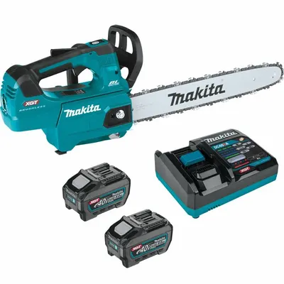 MAKITA Battery-Powered Chainsaws: 16 in Bar Lg, Top Handle, Adj/Auto Chain Oiler