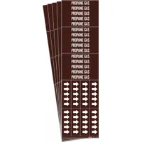 Pipe Marker: Propane Gas, Brown, White, Fits 3/4 in and Smaller Pipe O.D., 3 Pipe Markers, 5 PK (MPN 7400-3C-PK)